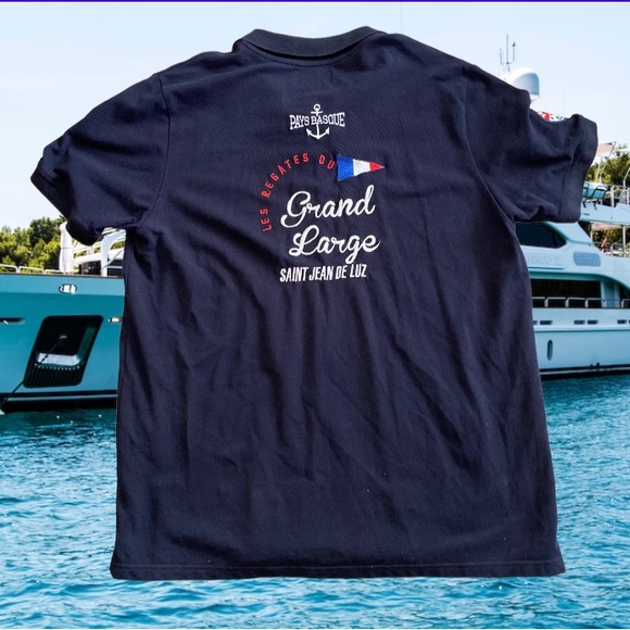 Paul Lucas garment navy polo embroidered double sided mens XXXL tall yacht club - Picture 1 of 9